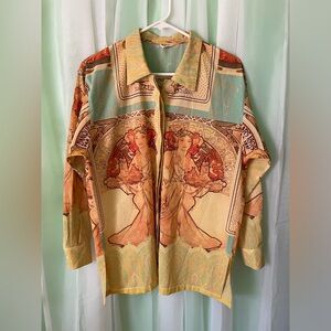 RARE FIND! Vintage 70s / 80s Mucha button down hippie shirt